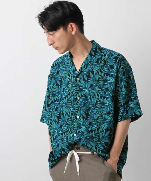 RAGEBLUE（レイジブルー）の「柄オープンカラーシャツ/795308（シャツ/ブラウス・メンズ・その他1/ワインレッド/ネイビー/ホワイト/ブルー系その他・LARGE/MEDIUM/SMALL）」の2枚目の写真