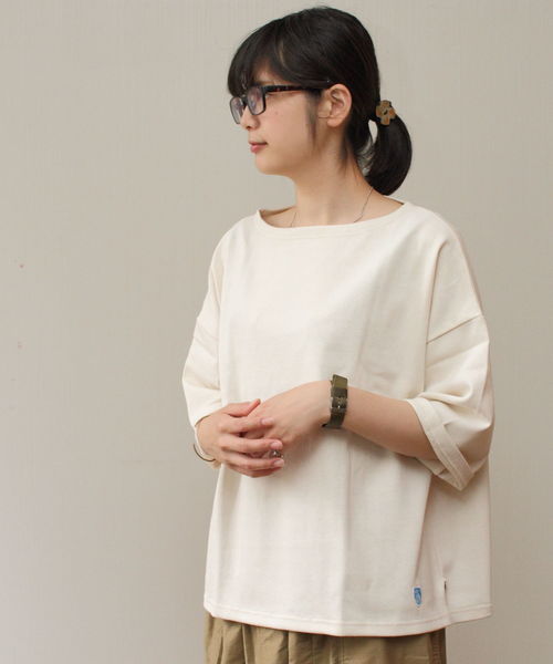 ORCIVAL（オーシバル）の「ORCIVAL/  オーシバル 　ドロップショルダーバスクシャツ #B429（Tシャツ/カットソー・レディース・ブラック/ネイビー/ナチュラル/グレー/ホワイト/ライトグレー/ベージュ/チャコールグレー・1）」の8枚目の写真