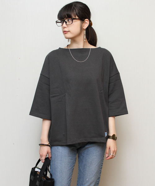 ORCIVAL（オーシバル）の「ORCIVAL/  オーシバル 　ドロップショルダーバスクシャツ #B429（Tシャツ/カットソー・レディース・ブラック/ネイビー/ナチュラル/グレー/ホワイト/ライトグレー/ベージュ/チャコールグレー・1）」の5枚目の写真