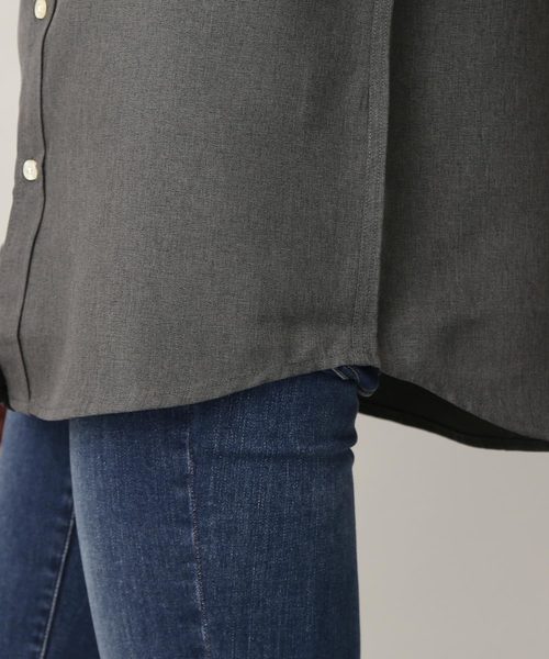 MONO-MART（モノマート）の「ポリトロリラックスレギュラーカラーL/Sシャツ（シャツ/ブラウス・メンズ・チャコールグレー/ブラック/ネイビー/ダークパープル/ライトベージュ/ダークベージュ/テラコッタ・M/L/XL）」の11枚目の写真