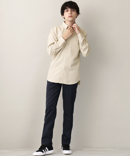 MONO-MART（モノマート）の「ポリトロリラックスレギュラーカラーL/Sシャツ（シャツ/ブラウス・メンズ・チャコールグレー/ブラック/ネイビー/ダークパープル/ライトベージュ/ダークベージュ/テラコッタ・M/L/XL）」の18枚目の写真