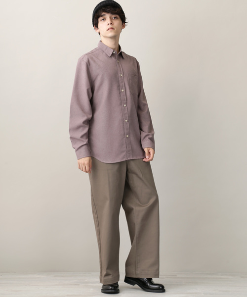 MONO-MART（モノマート）の「ポリトロリラックスレギュラーカラーL/Sシャツ（シャツ/ブラウス・メンズ・チャコールグレー/ブラック/ネイビー/ダークパープル/ライトベージュ/ダークベージュ/テラコッタ・M/L/XL）」の21枚目の写真