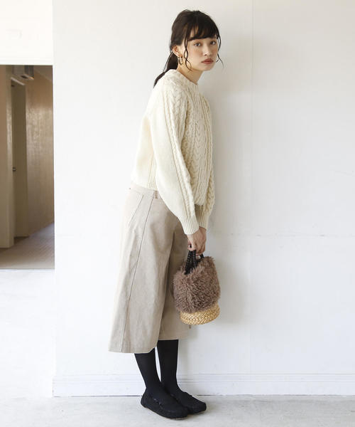 coen（コーエン）の「コーデュロイミディワイドパンツ（その他パンツ・レディース・ネイビー/ナチュラル・SMALL/MEDIUM/LARGE）」の19枚目の写真