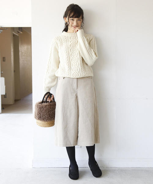 coen（コーエン）の「コーデュロイミディワイドパンツ（その他パンツ・レディース・ネイビー/ナチュラル・SMALL/MEDIUM/LARGE）」の17枚目の写真