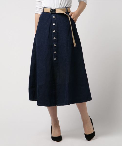 archives（アルシーヴ）の「前釦サーキュラーデニムスカート（デニムスカート・レディース・ブラック/ネイビー/ロイヤルブルー・MEDIUM）」の3枚目の写真