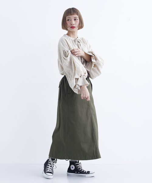 MERLOT（メルロー）の「シャドーチェックシャーリングブラウス2937（シャツ/ブラウス・レディース・ブラック/ベージュ/グリーン/キャメル・FREE）」の14枚目の写真