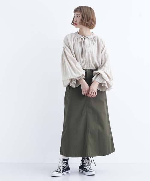 MERLOT（メルロー）の「シャドーチェックシャーリングブラウス2937（シャツ/ブラウス・レディース・ブラック/ベージュ/グリーン/キャメル・FREE）」の15枚目の写真