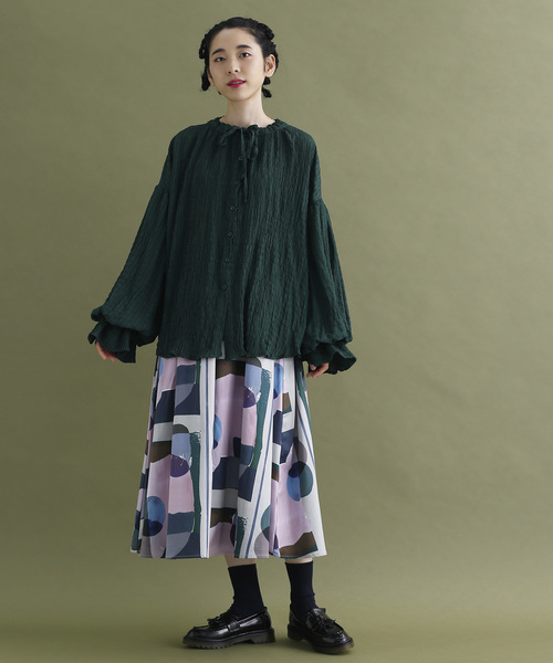 MERLOT（メルロー）の「シャドーチェックシャーリングブラウス2937（シャツ/ブラウス・レディース・ブラック/ベージュ/グリーン/キャメル・FREE）」の16枚目の写真