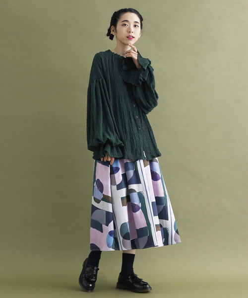 MERLOT（メルロー）の「シャドーチェックシャーリングブラウス2937（シャツ/ブラウス・レディース・ブラック/ベージュ/グリーン/キャメル・FREE）」の19枚目の写真