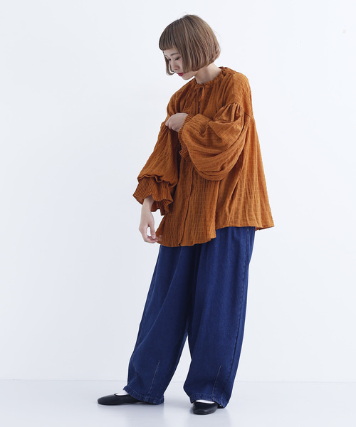 MERLOT（メルロー）の「シャドーチェックシャーリングブラウス2937（シャツ/ブラウス・レディース・ブラック/ベージュ/グリーン/キャメル・FREE）」の20枚目の写真