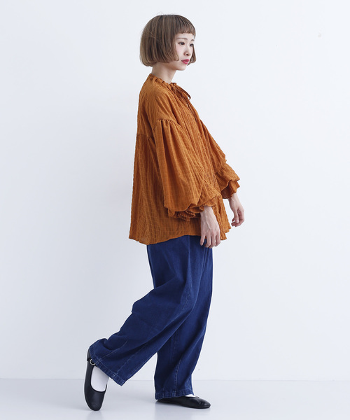 MERLOT（メルロー）の「シャドーチェックシャーリングブラウス2937（シャツ/ブラウス・レディース・ブラック/ベージュ/グリーン/キャメル・FREE）」の21枚目の写真