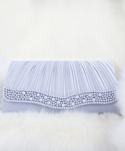 DRESS STAR（ドレス スター）の「パールビジューラディアルサテンプリーツバッグ（クラッチバッグ・レディース・ブラック/シャンパン/シルバー・フリー）」の10枚目の写真