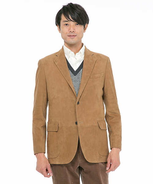  シングルブレストブレザー スエードジャケット ビンテージギャバジン シングルブレストジャケット | maison