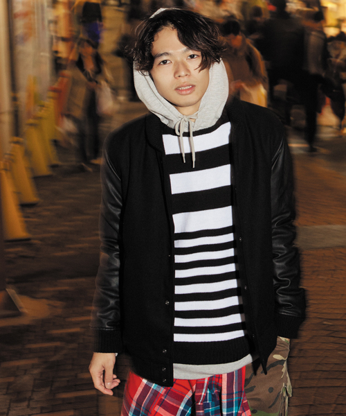 WEGO（ウィゴー）の「WEGO/メルトン切替スタジャン（スタジャン・メンズ・ワイン/ブラック/ネイビー・MEDIUM/LARGE）」の6枚目の写真