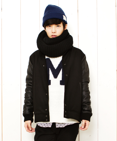 WEGO（ウィゴー）の「WEGO/メルトン切替スタジャン（スタジャン・メンズ・ワイン/ブラック/ネイビー・MEDIUM/LARGE）」の7枚目の写真