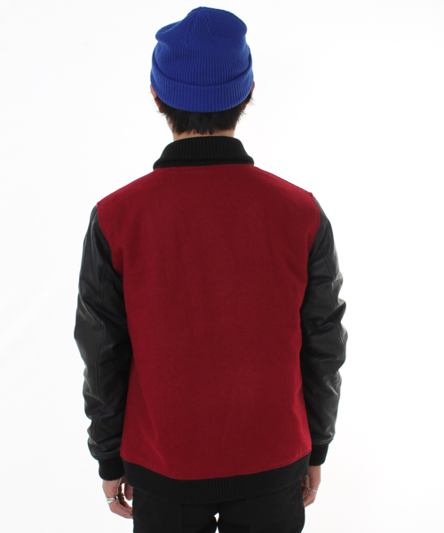 WEGO（ウィゴー）の「WEGO/メルトン切替スタジャン（スタジャン・メンズ・ワイン/ブラック/ネイビー・MEDIUM/LARGE）」の16枚目の写真