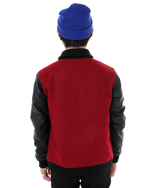 WEGO（ウィゴー）の「WEGO/メルトン切替スタジャン（スタジャン・メンズ・ワイン/ブラック/ネイビー・MEDIUM/LARGE）」の22枚目の写真