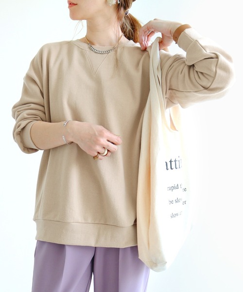 reca（レカ）の「シンプル無地スウェット（スウェット・レディース・ベージュ/カーキ/ラベンダー/ピンク/グレー/ホワイト系その他/ブラウン/モカ/オフホワイト/ピンク系その他・FREE）」の8枚目の写真