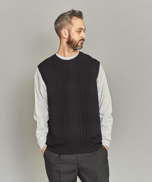 BEAUTY&YOUTH UNITED ARROWS（ビューティーアンドユースユナイテッドアローズ）の「BY リンクス チェック コットン ベスト（ベスト・メンズ・ベージュ/ブラック・MEDIUM/SMALL/LARGE）」の12枚目の写真