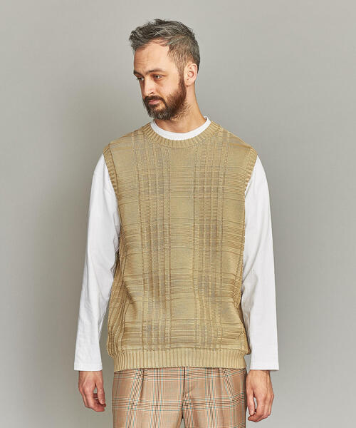 BEAUTY&YOUTH UNITED ARROWS（ビューティーアンドユースユナイテッドアローズ）の「BY リンクス チェック コットン ベスト（ベスト・メンズ・ベージュ/ブラック・MEDIUM/SMALL/LARGE）」の7枚目の写真