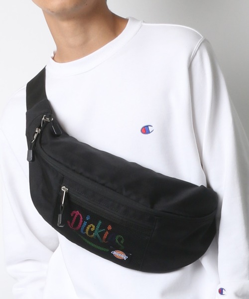 Dickies(ディッキーズ)の「Dickies/ディッキーズ ロゴ メッシュポケット ウエストバッグ/レジャーバッグ(ボディバッグ/ウエストポーチ・メンズ・ブラック/ブラック×ゴールド/ネイビー/ブラック系その他/ブラック系その他2/ブラック系その他5/ブラック系その他4/ブラック系その他3・FREE)」の5枚目の写真