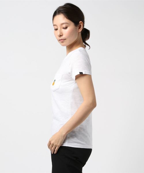 ROXY（ロキシー）の「ロキシー EMB TEE（Tシャツ/カットソー・レディース・ホワイト/ピンク/ブラック・S/M/L/XL）」の4枚目の写真