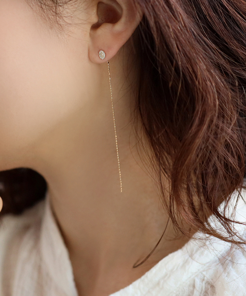 Spick & Span(スピックアンドスパン)の「※マリーナチェーン9cmピアスキャッチ K10(ピアス(両耳用)・レディース・ゴールド・FREE)」の3枚目の写真