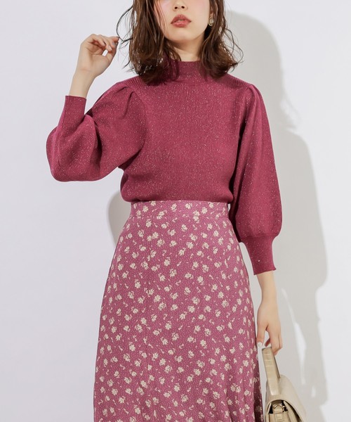 natural couture（ナチュラルクチュール）の「キラキラパフニット（ニット/セーター・レディース・モカ/ベージュ/パープル・FREE）」の14枚目の写真