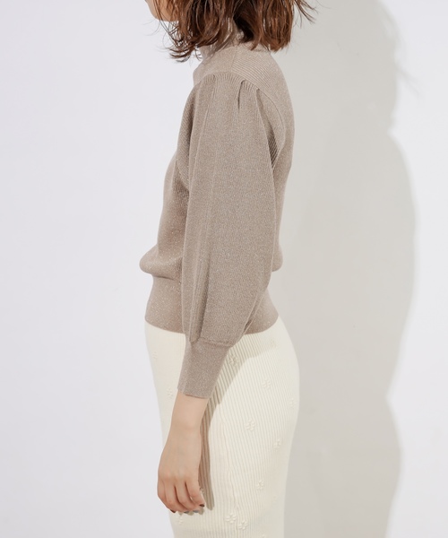 natural couture（ナチュラルクチュール）の「キラキラパフニット（ニット/セーター・レディース・モカ/ベージュ/パープル・FREE）」の17枚目の写真