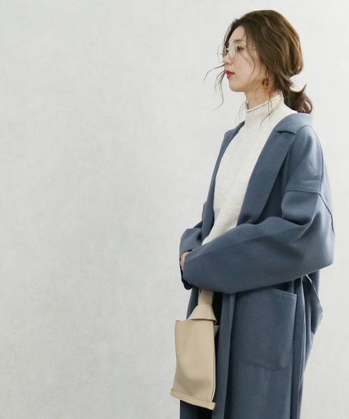 reca(レカ)の「サイドスリットビッグシルエットロングコート(チェスターコート・レディース・アイボリー/ブラウン系その他/ブルー系その他・M/L)」の18枚目の写真