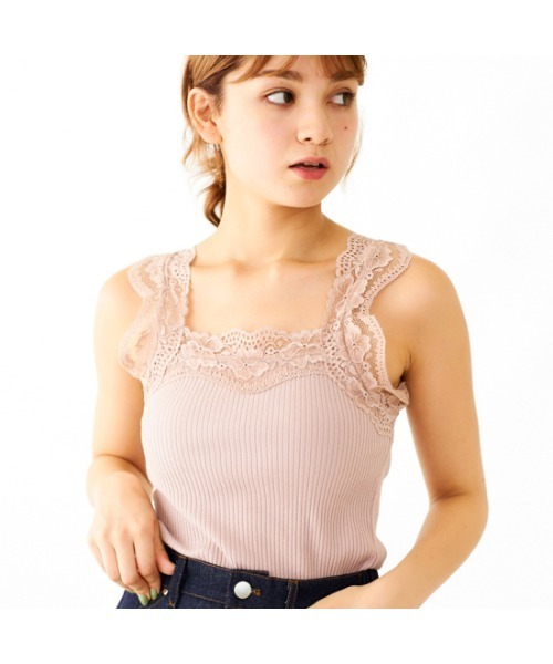 flower（フラワー）の「ゴージャスレースキャミ（キャミソール・レディース・ベージュ/ピンク/アイボリー/ブラウン/グレー/ブラック・FREE）」の18枚目の写真