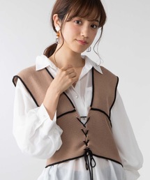 WEGO | WEGO/レースアップニットビスチェ（ニットベスト）(ベスト)