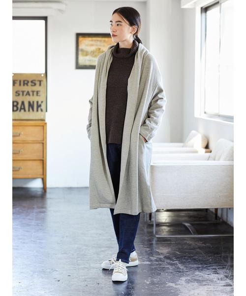 AMERICAN HOLIC（アメリカンホリック）の「ショールカラー裏毛ロングコート2　＊（その他アウター・レディース・ベージュ系その他2・M/L）」の4枚目の写真