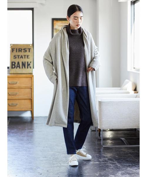 AMERICAN HOLIC（アメリカンホリック）の「ショールカラー裏毛ロングコート2　＊（その他アウター・レディース・ベージュ系その他2・M/L）」の6枚目の写真