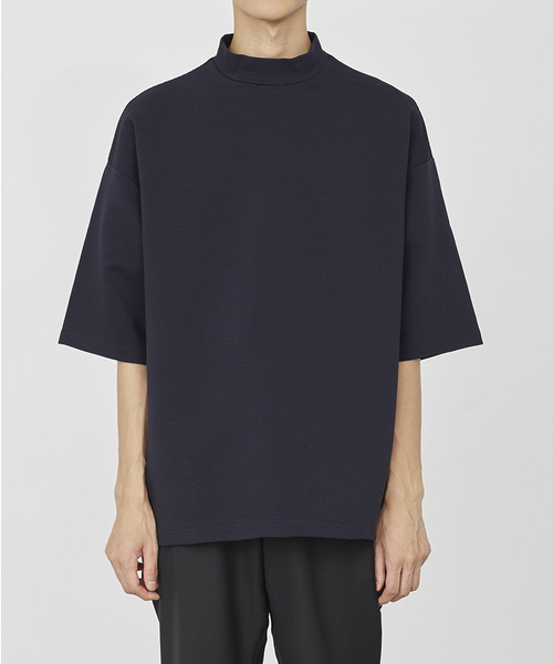 JUHA(ユハ)の「RIPPLE MOCK NECK(Tシャツ/カットソー)」|ネイビー