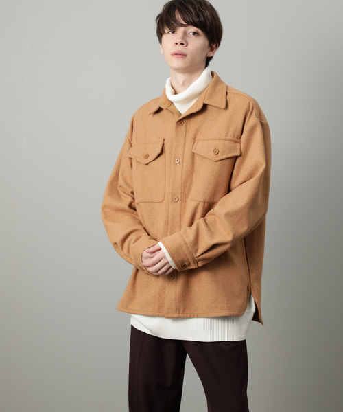 JUNRED（ジュンレッド）の「【WEB限定アイテム】ビッグCPOシャツ（シャツ/ブラウス・メンズ・ベージュ/ブラック・M/L）」の10枚目の写真