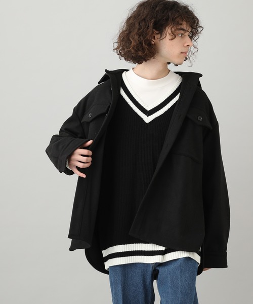 JUNRED（ジュンレッド）の「【WEB限定アイテム】ビッグCPOシャツ（シャツ/ブラウス・メンズ・ベージュ/ブラック・M/L）」の7枚目の写真