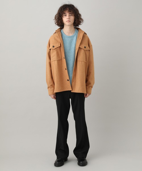 JUNRED（ジュンレッド）の「【WEB限定アイテム】ビッグCPOシャツ（シャツ/ブラウス・メンズ・ベージュ/ブラック・M/L）」の6枚目の写真