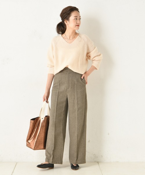 DouDou(ドゥドゥ)の「モヘアストレッチプルオーバー(ニット/セーター・レディース・ベージュ/ブラウン/オフホワイト/ピンク・FREE)」の5枚目の写真