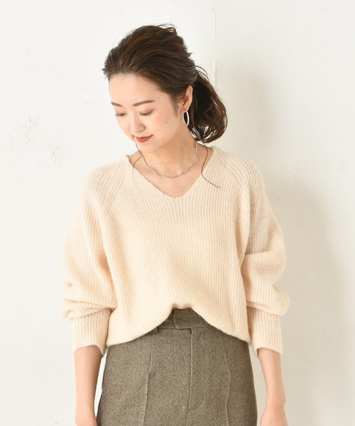 DouDou(ドゥドゥ)の「モヘアストレッチプルオーバー(ニット/セーター・レディース・ベージュ/ブラウン/オフホワイト/ピンク・FREE)」の14枚目の写真