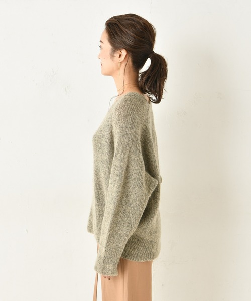 DouDou(ドゥドゥ)の「モヘアストレッチプルオーバー(ニット/セーター・レディース・ベージュ/ブラウン/オフホワイト/ピンク・FREE)」の11枚目の写真