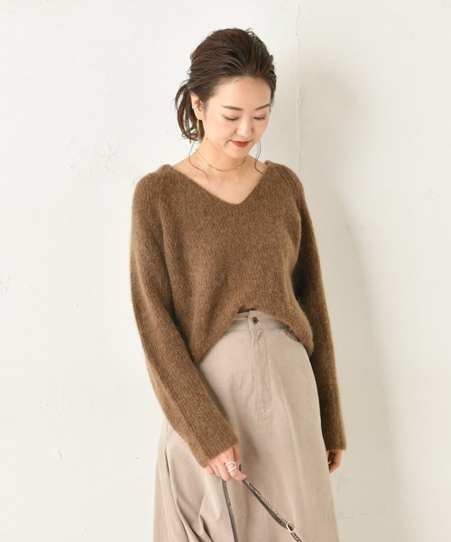 DouDou(ドゥドゥ)の「モヘアストレッチプルオーバー(ニット/セーター・レディース・ベージュ/ブラウン/オフホワイト/ピンク・FREE)」の20枚目の写真