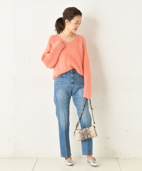 DouDou(ドゥドゥ)の「モヘアストレッチプルオーバー(ニット/セーター・レディース・ベージュ/ブラウン/オフホワイト/ピンク・FREE)」の17枚目の写真