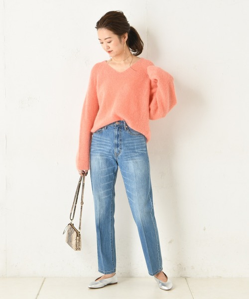 DouDou(ドゥドゥ)の「モヘアストレッチプルオーバー(ニット/セーター・レディース・ベージュ/ブラウン/オフホワイト/ピンク・FREE)」の13枚目の写真