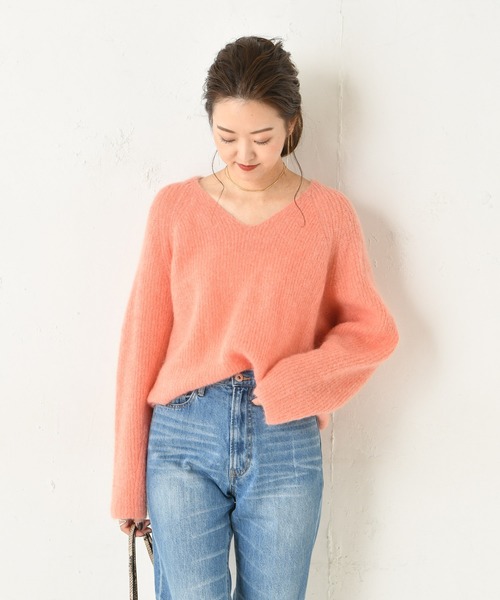 DouDou(ドゥドゥ)の「モヘアストレッチプルオーバー(ニット/セーター・レディース・ベージュ/ブラウン/オフホワイト/ピンク・FREE)」の21枚目の写真