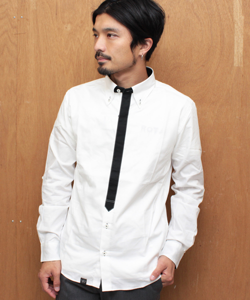 YELLOW RUBY（イエロールビー）の「basic minimal tied roll up shirt（シャツ/ブラウス・メンズ・オフホワイト/ダークブルー/ブラック/チャコール・LARGE/MEDIUM）」の15枚目の写真