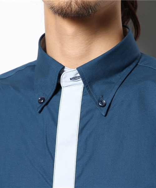 YELLOW RUBY（イエロールビー）の「basic minimal tied roll up shirt（シャツ/ブラウス・メンズ・オフホワイト/ダークブルー/ブラック/チャコール・LARGE/MEDIUM）」の6枚目の写真