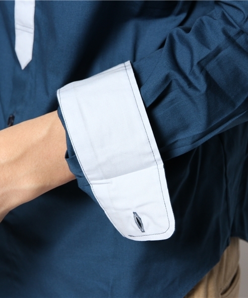 YELLOW RUBY（イエロールビー）の「basic minimal tied roll up shirt（シャツ/ブラウス・メンズ・オフホワイト/ダークブルー/ブラック/チャコール・LARGE/MEDIUM）」の10枚目の写真