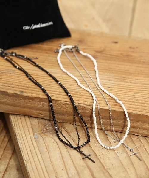 galvanize(ガルヴァナイズ)の「Galvanize ガルバナイズ ビーズ&クロスネックレス2点セット JF106001(ネックレス