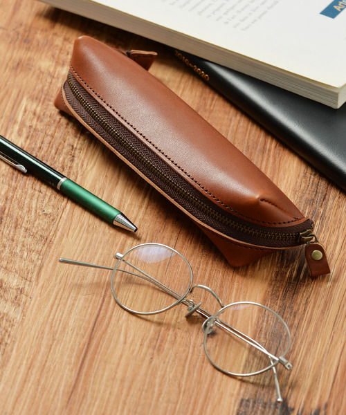 <Add+ TOCHIGI LEATHER>本革 レザーマルチケース メガネケース ペンケース 栃木レザー<MADE IN JAPAN>